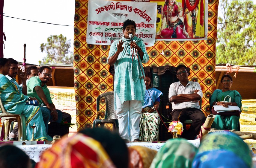 President of SSDC delivering his speech to the community